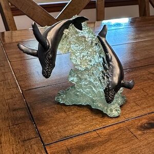 Christian Lassen Black Whale Duo Sculpture